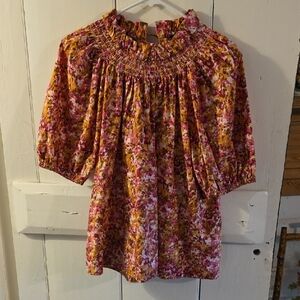 J. Crew Pink and Orange Floral Top